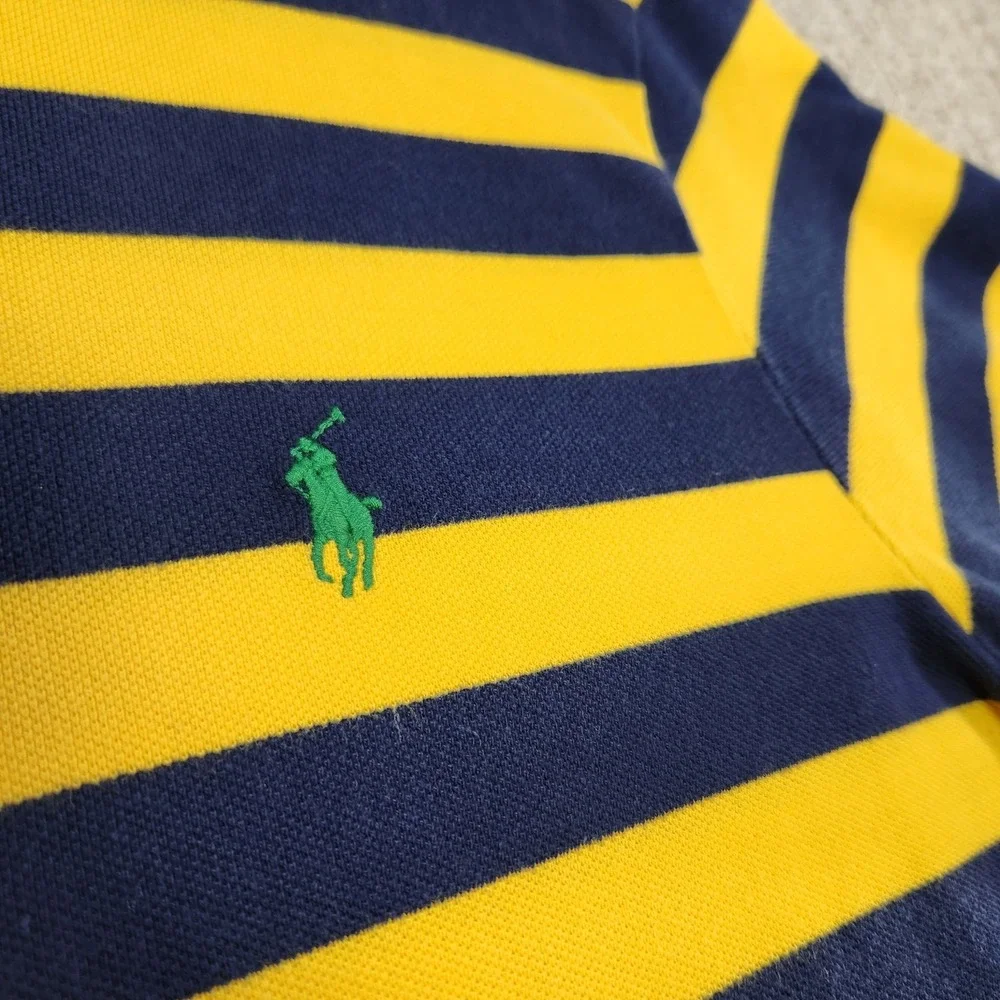 Vintage Polo Ralph Lauren‎ Shirt Men Large Chunky Striped 90s Custom Fit Slim